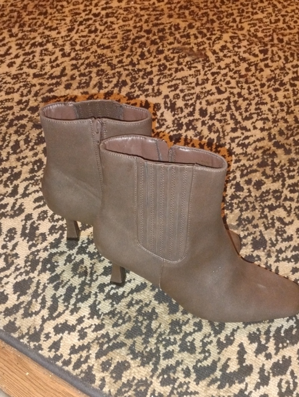 Pointed Toe Brown Ankle Booties with Slim Heel